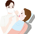 歯周ポケット深くの汚れは、歯科医院で定期的に清掃を。